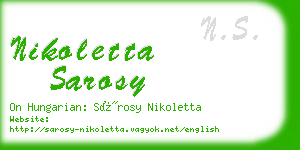 nikoletta sarosy business card